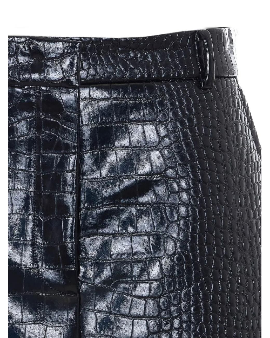 Sportmax Blue Gleba Crocodile Mini Skirt