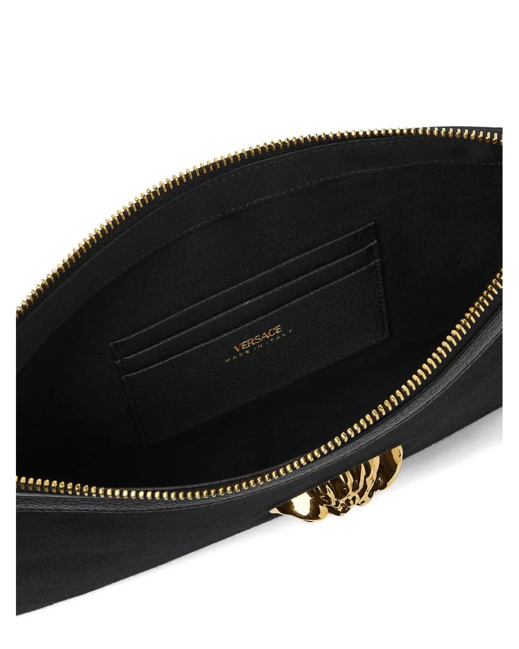 Versace Black La Medusa Canvas Pouch