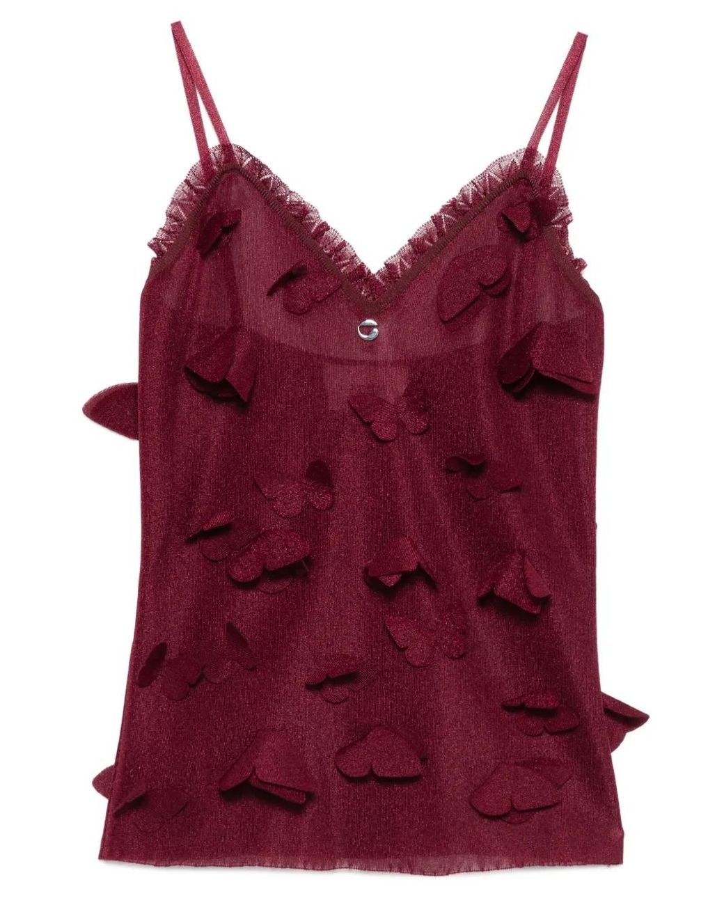 Coperni Red Burgundy Spaghetti Strap Top