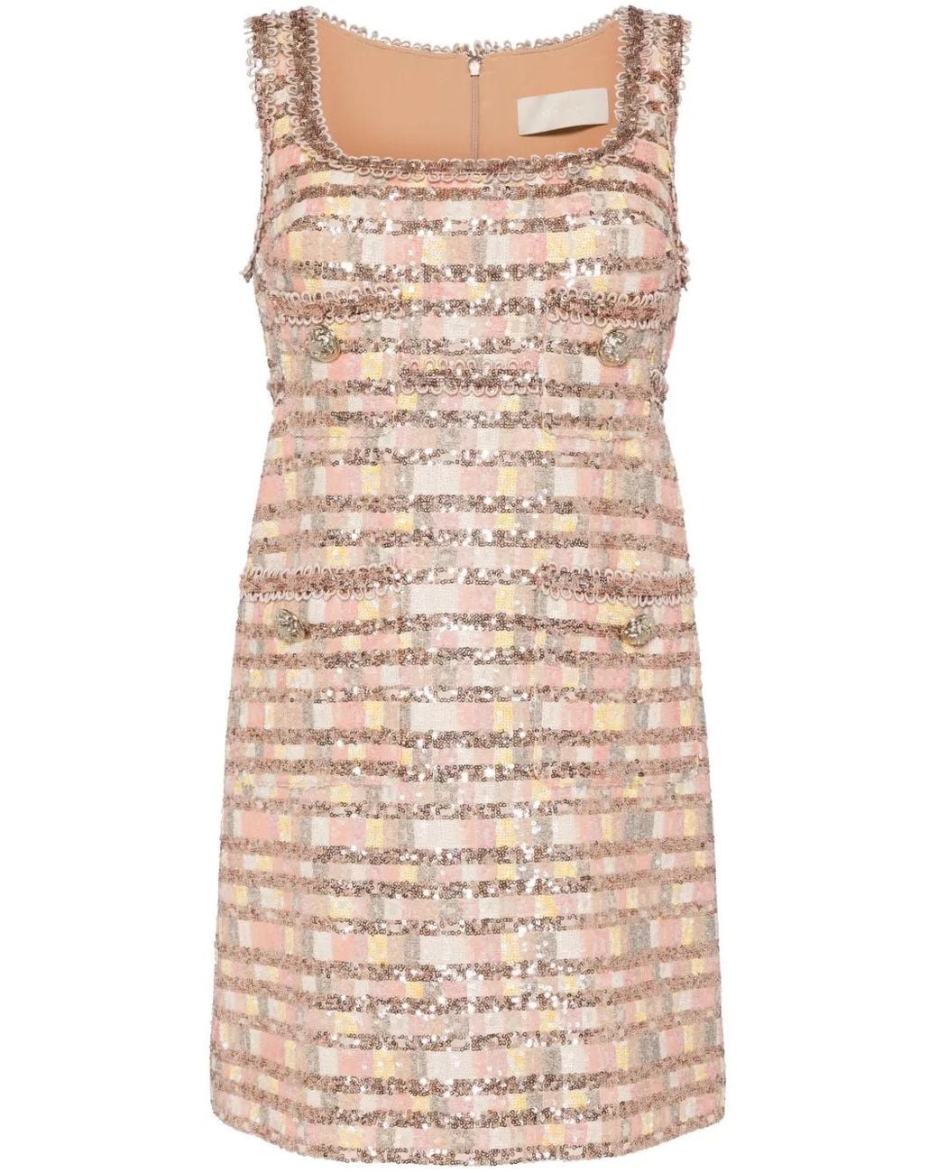 Elie Saab Natural Camaleonte Sequinned Minidress