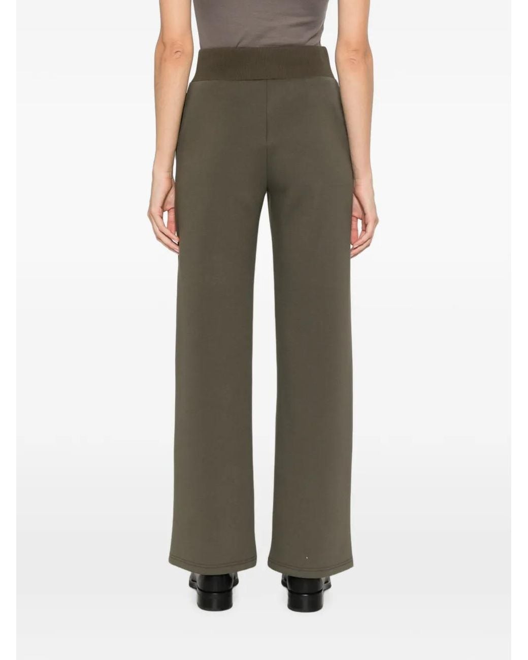 Patrizia Pepe Green Zip-Fastening Wide-Leg Trousers