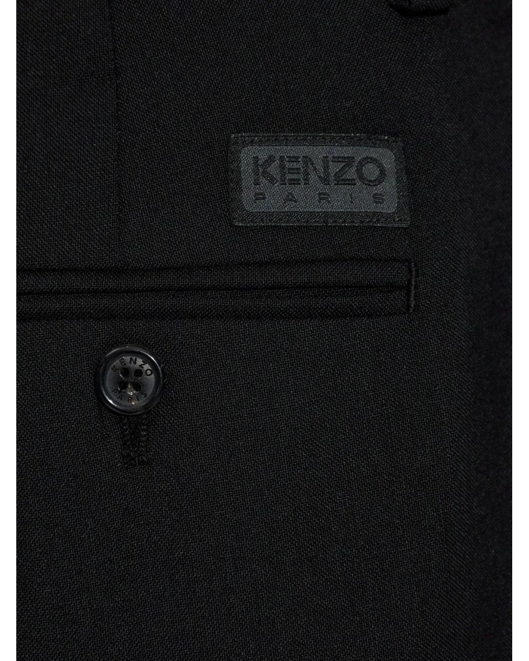 KENZO Black Wool Trousers