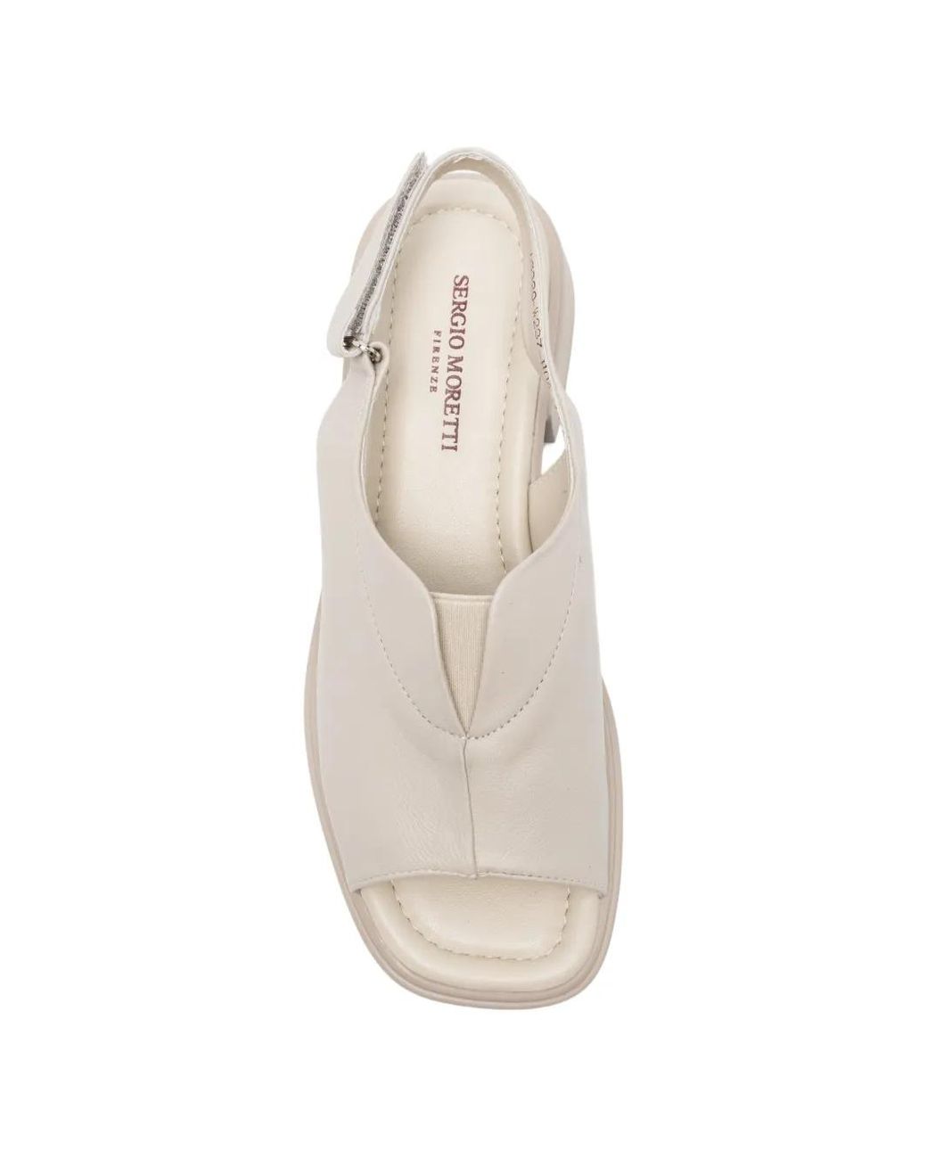 SERGIO MORETTI FIRENZE White Touch-Strap Slingback Sandals