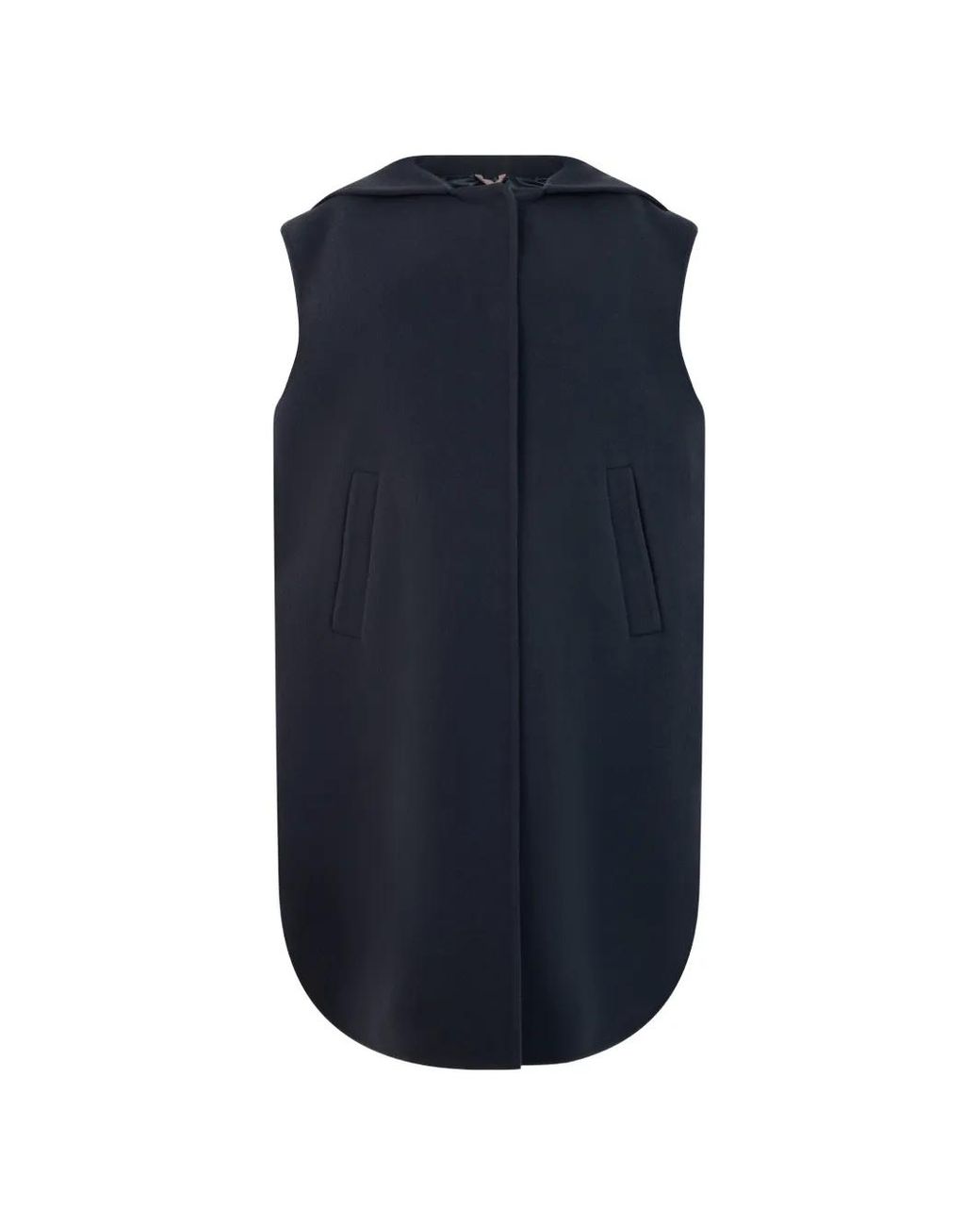 Herno Blue Hooded Quilted Vest