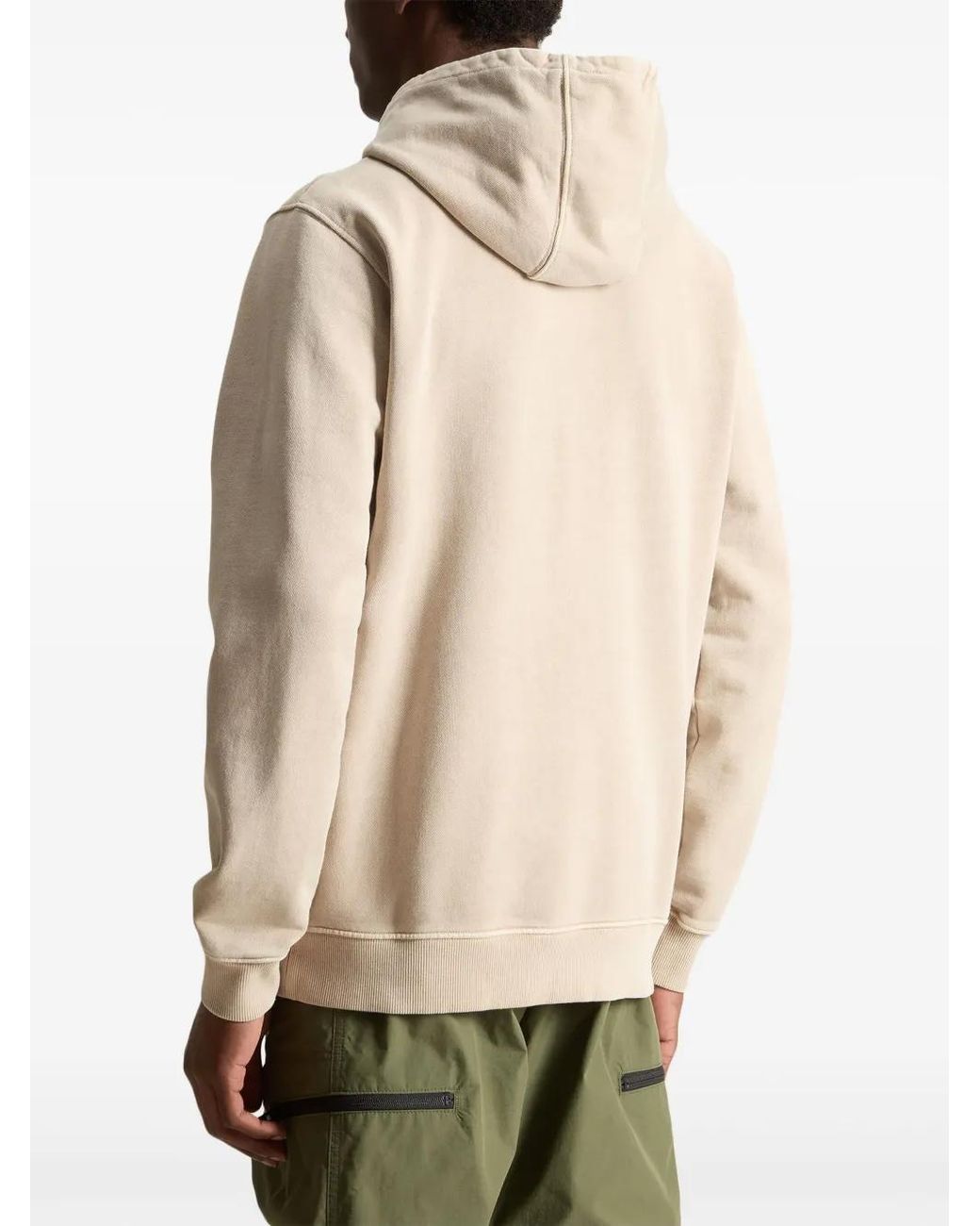 Woolrich Natural Logo-Embroidered Cotton Hoodie for men