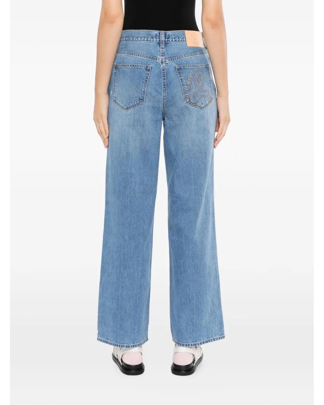 SPORT b. by agnès b. Blue Logo-Embroidered Jeans