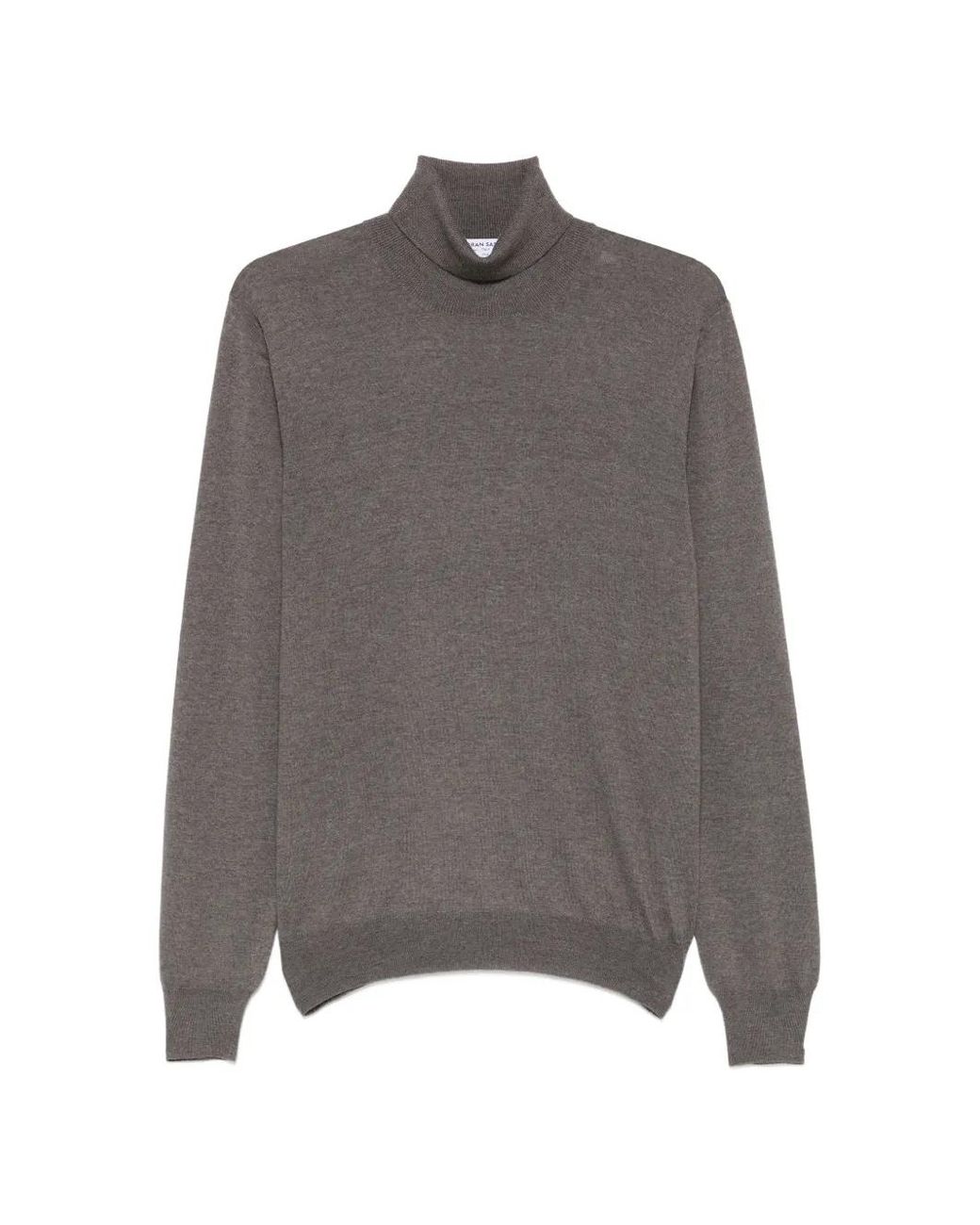 Gran Sasso Gray Roll-Neck Wool Sweater for men