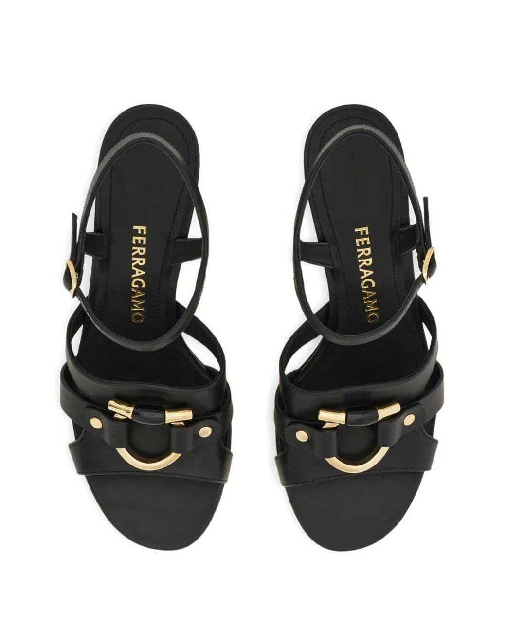 Ferragamo White Gancini Ornament Sandals
