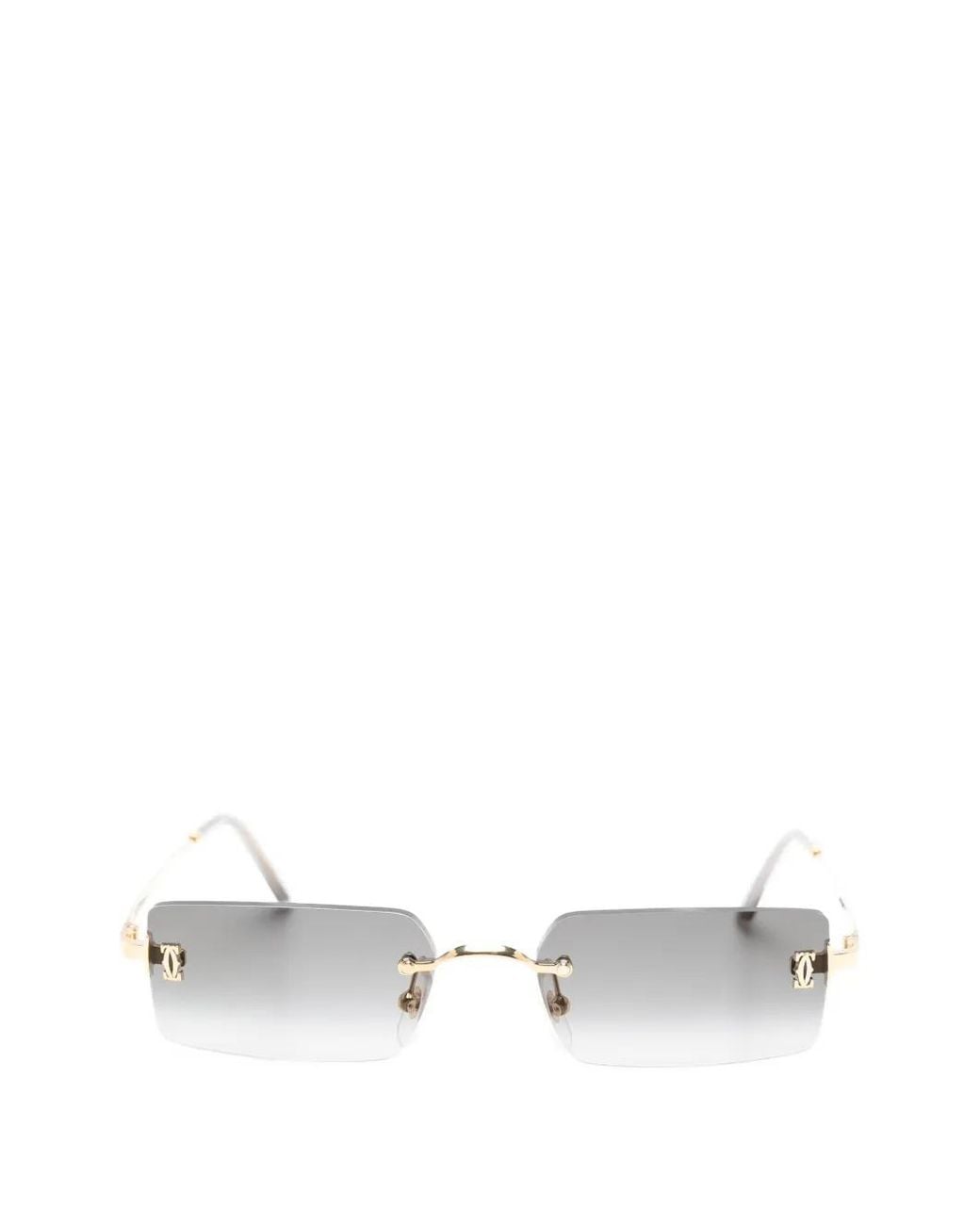 Cartier White C De Cartier Rectangle-Frame Sunglasses