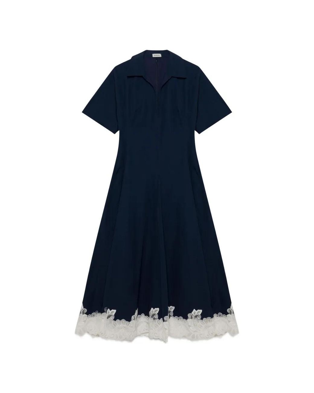 Jonathan Simkhai Blue Robe Mi-Longue Nerris Bordée De Dentelle