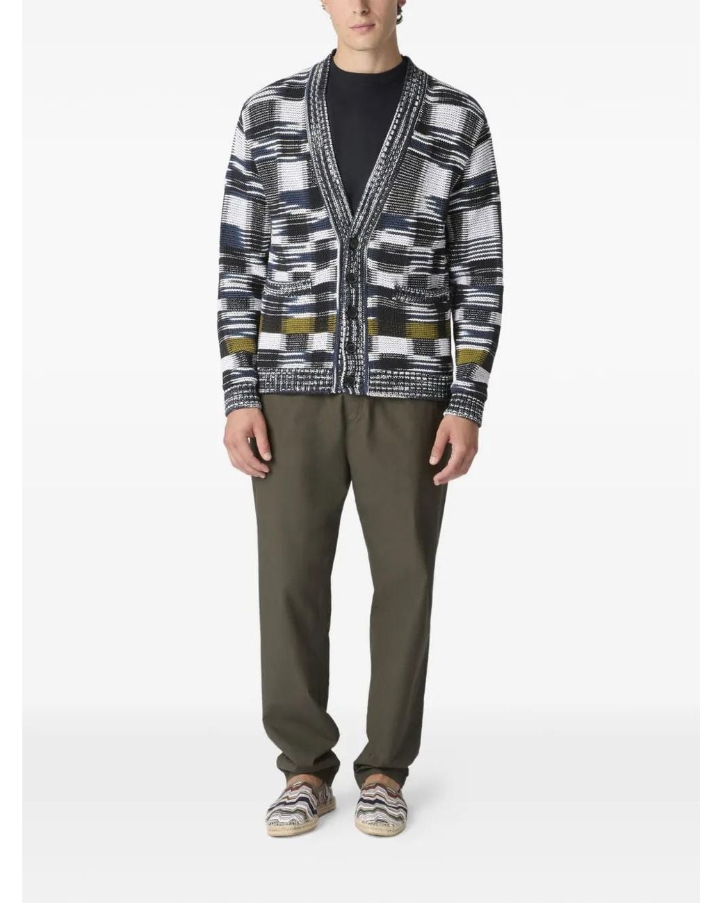 Missoni White Checked-Pattern Cardigan for men