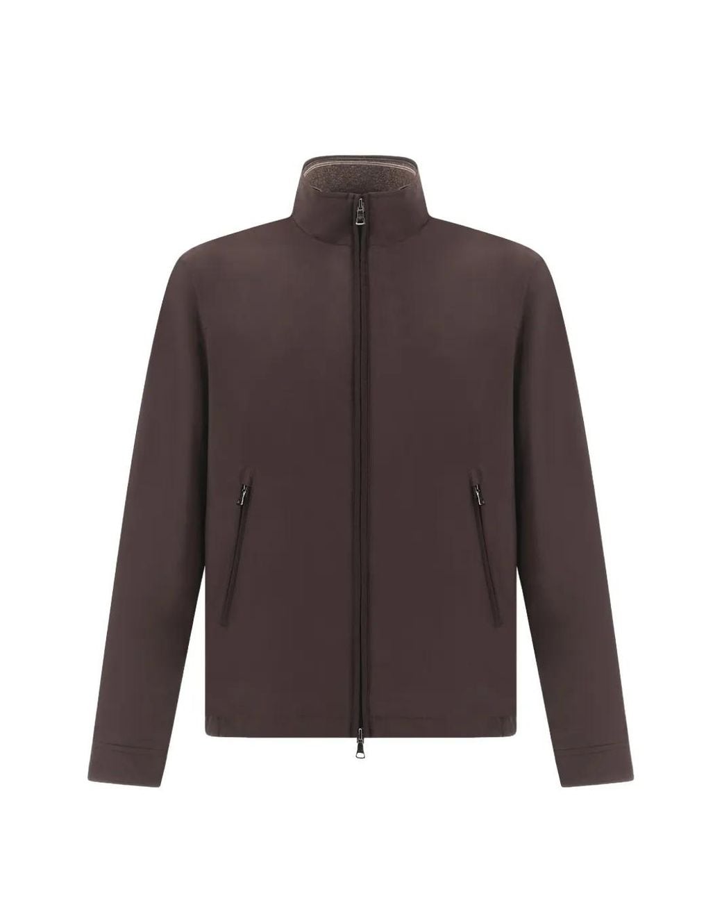 Paul & Shark Brown Ultralight Microfiber Blouson Jacket for men