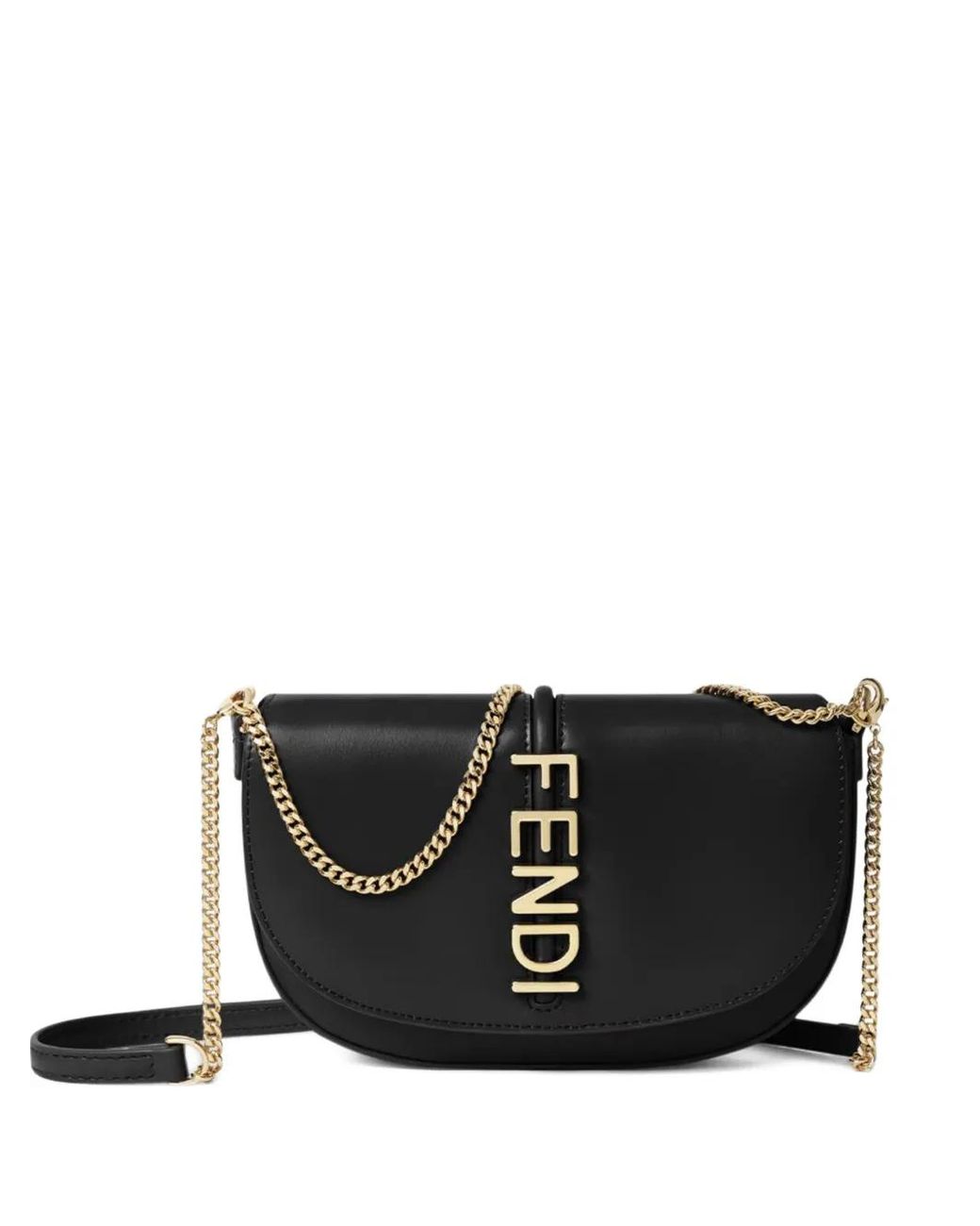 Fendi Black Graphy Leather Mini Bag