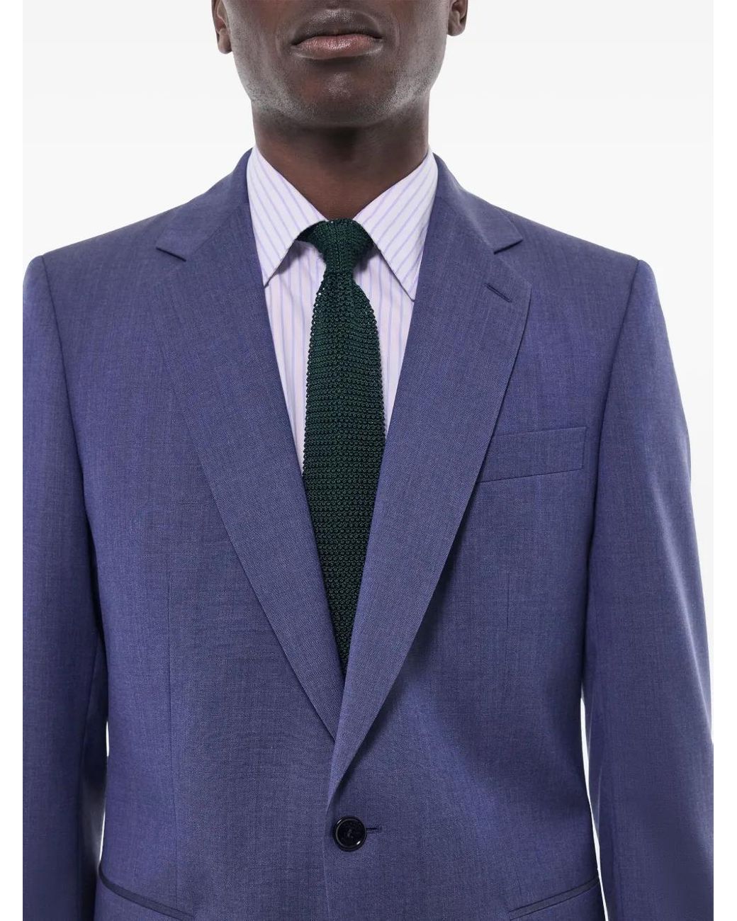 Fursac Blue Virgin Wool Suit for men