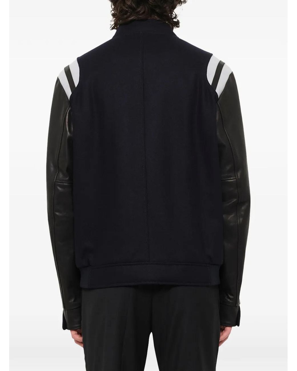 Lanvin Black Lobster-Patch Baseball Jacket for men