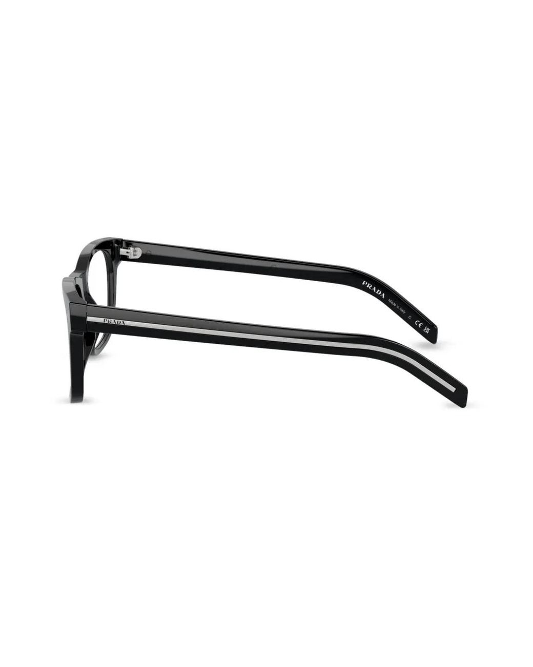 Prada Brown Rivet-Detail Square-Frame Glasses for men