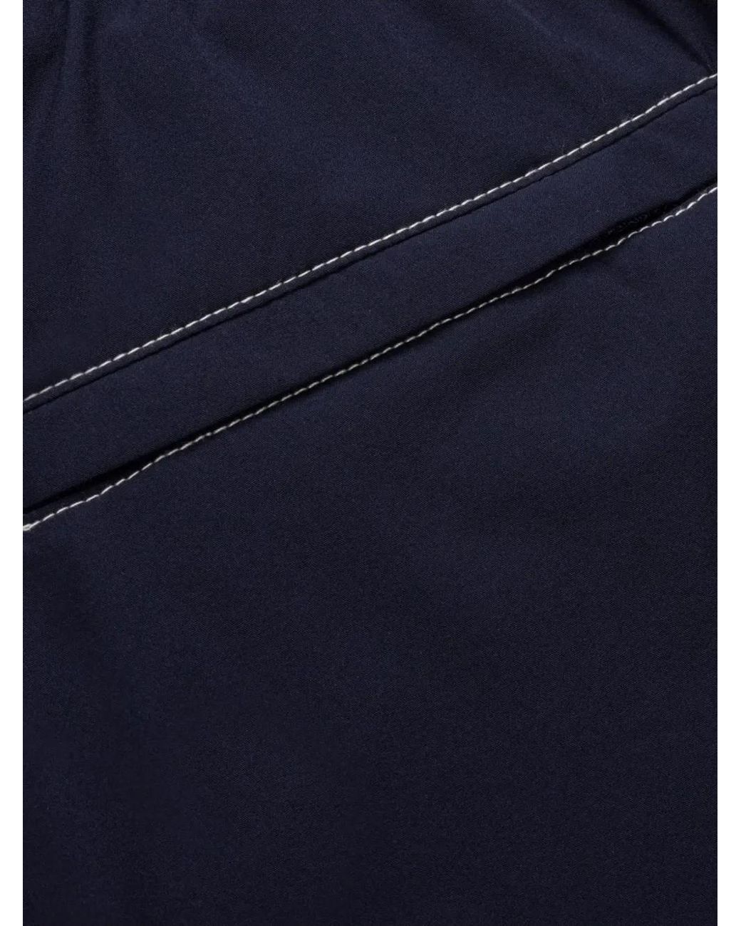 Honor The Gift Blue Embroidered Drawstring Shorts for men