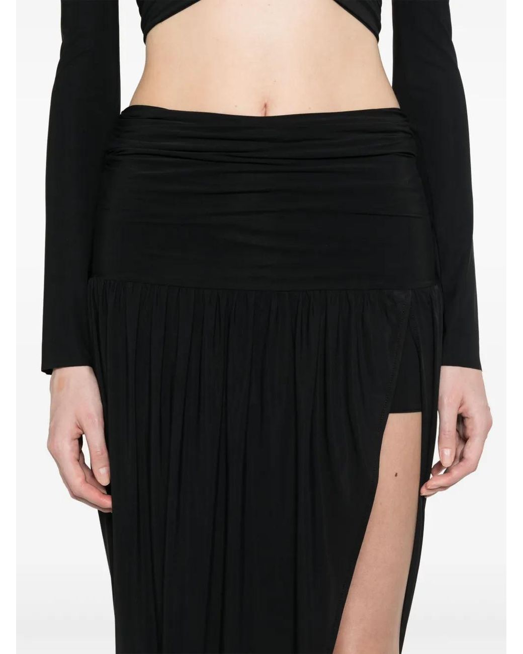Amazuìn Black Nadia Midi Skirt
