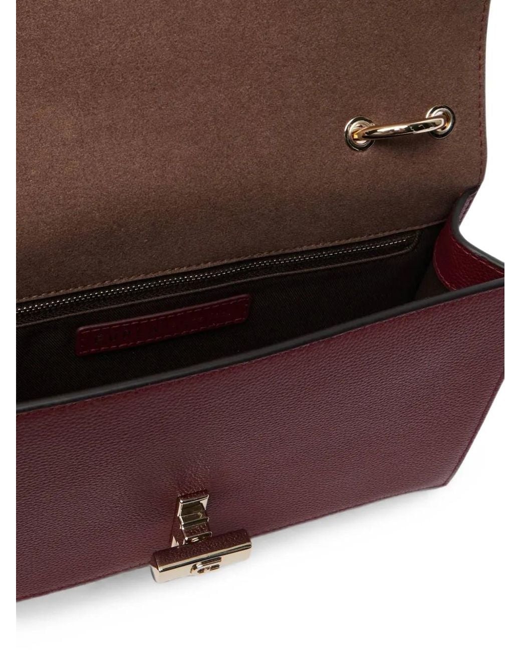 Furla Purple Grained-Leather Twist-Lock Shoulder Bag