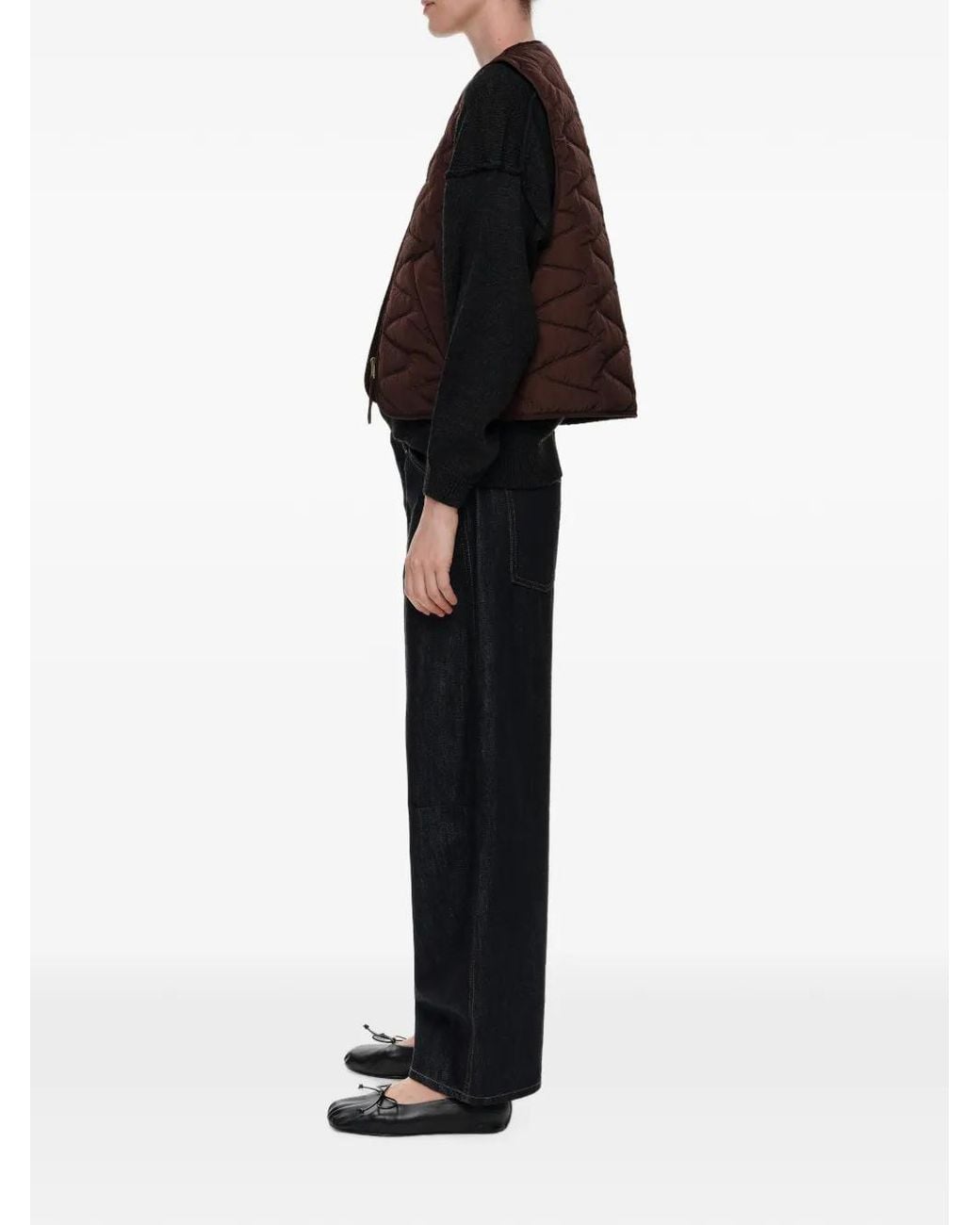 Bimba Y Lola Brown Dark-Chocolate Reversible Padded Vest