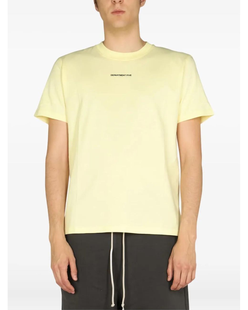 Department 5 Yellow Logo-Print T-Shirt for men