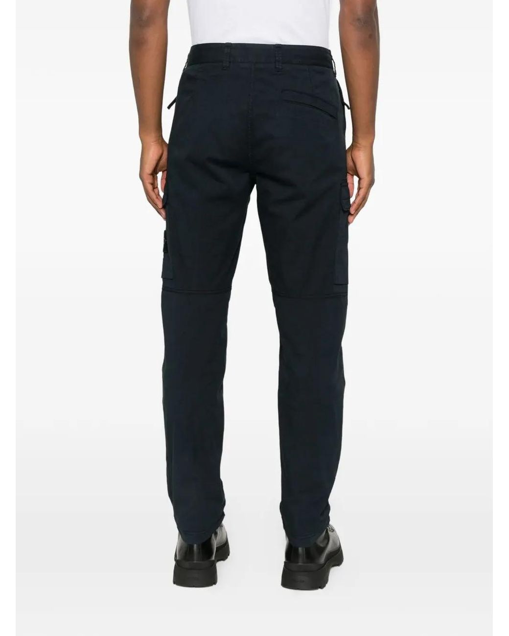 Stone Island Black Cargo Trousers for men
