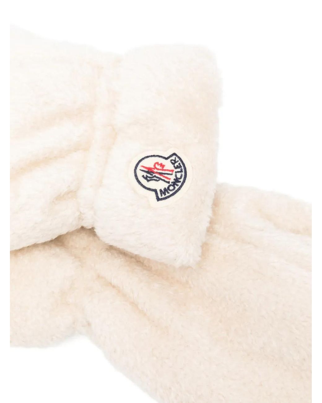 Moncler White Teddy Mittens Gloves
