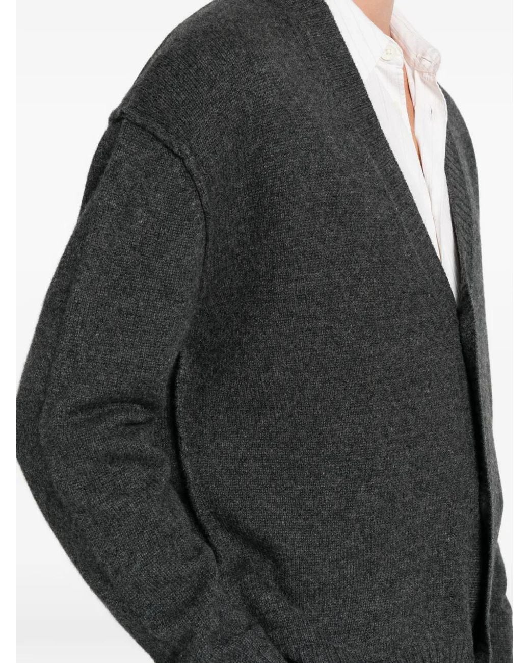 Diana Studio Black V-Neck Button-Up Cardigan for men