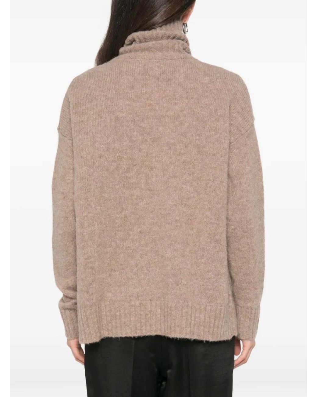 Jucca Natural Argyle Roll-Neck Sweater