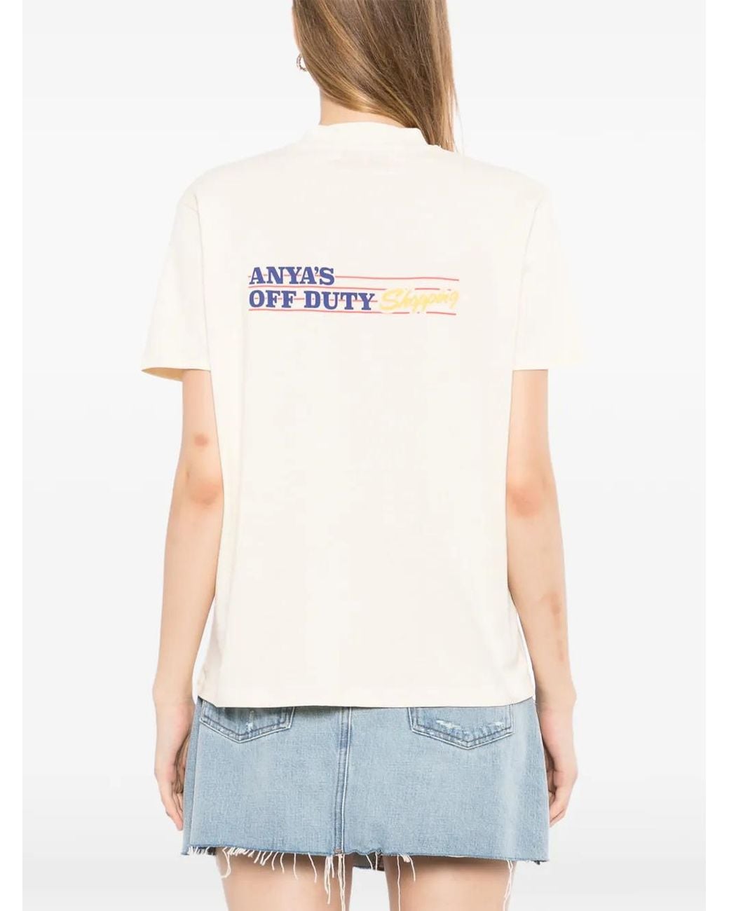 Anya Hindmarch White T-Shirt À Logo Imprimé