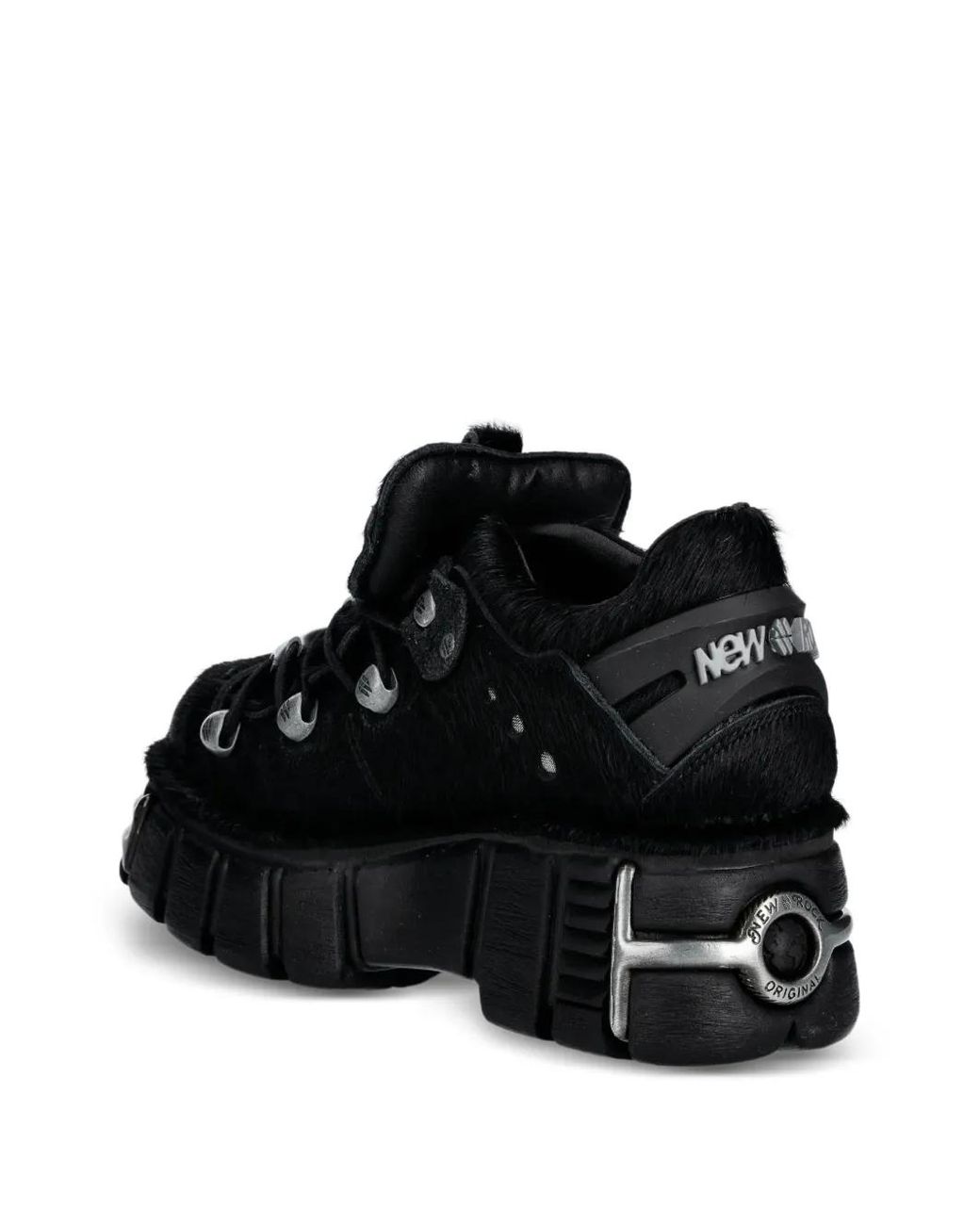Zapatillas de pelo New Rock de color Black