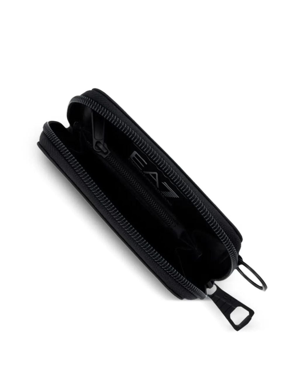 EA7 Black Logo-Print Zip-Around Wallet