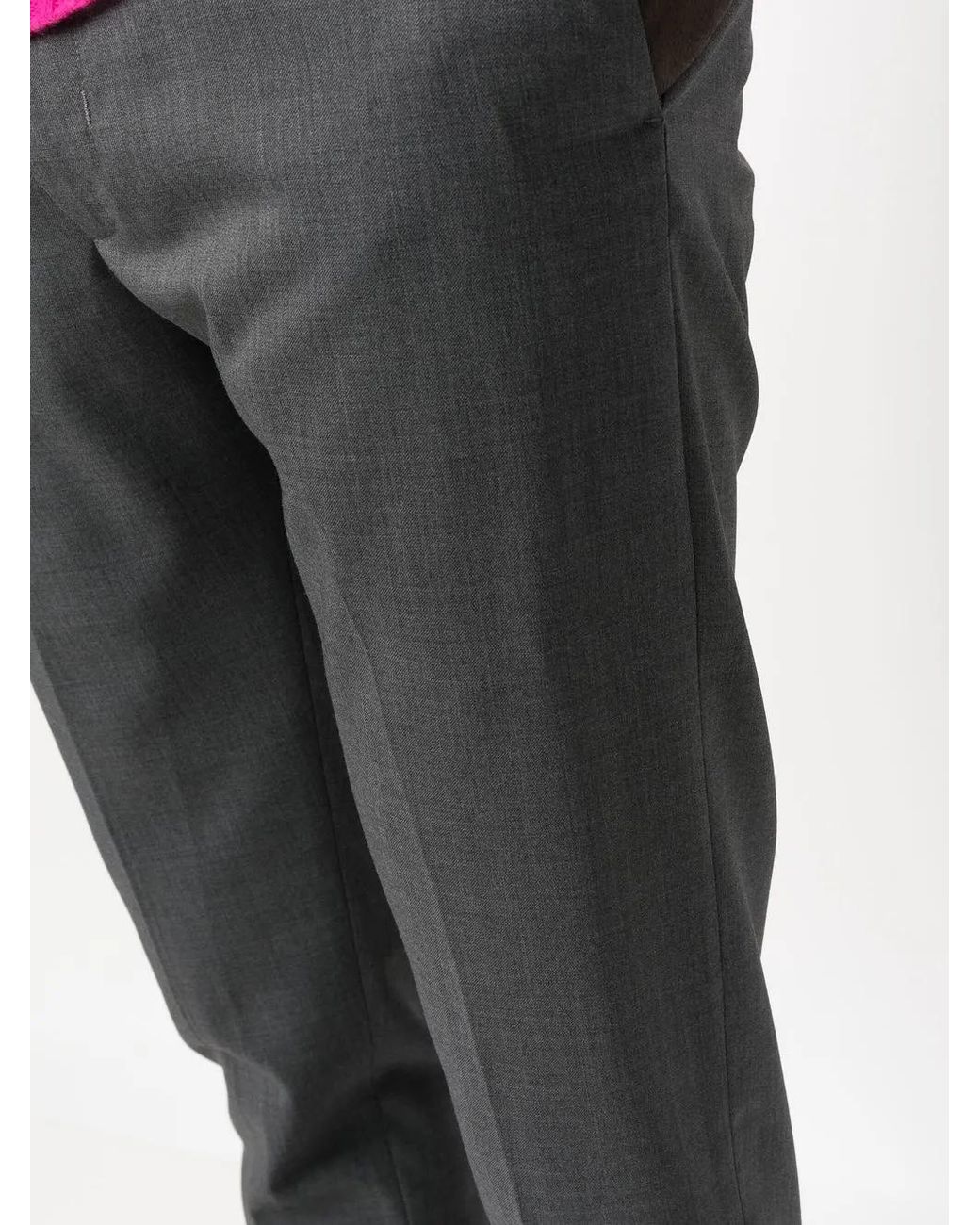 Low Brand Gray Melange-Effect Tailored Trousers for men