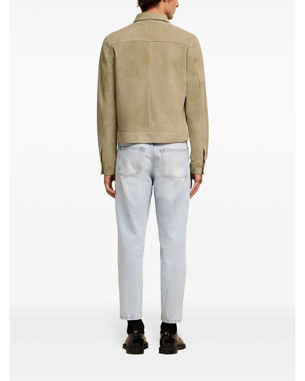 AMI Natural Boxy-Fit Goatskin Shirt Jacket for men