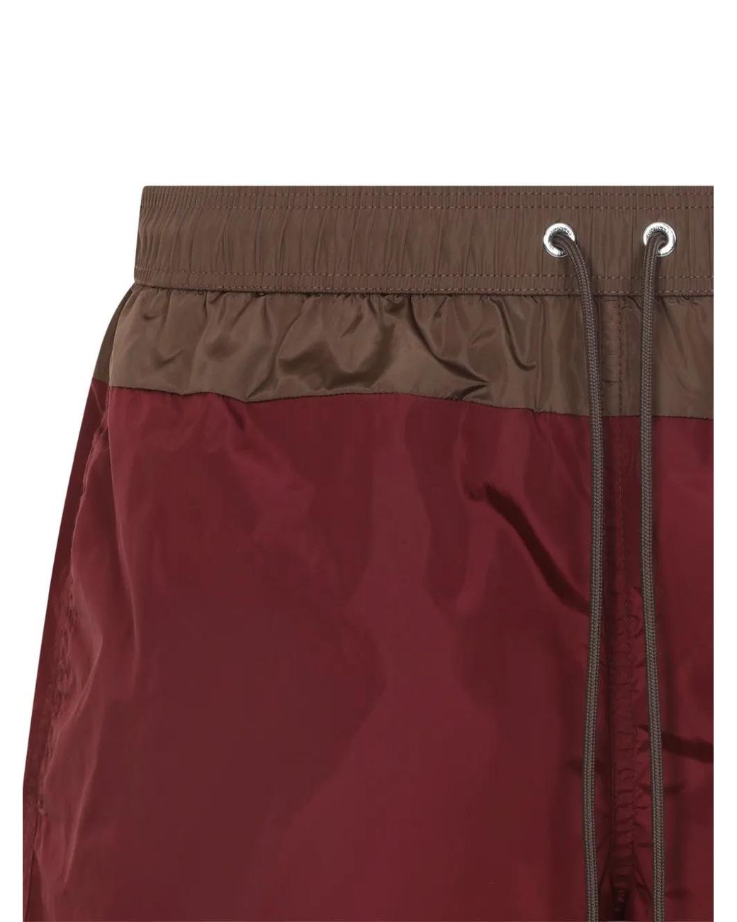 Moncler Red Drawstring-Waist Swim Shorts for men