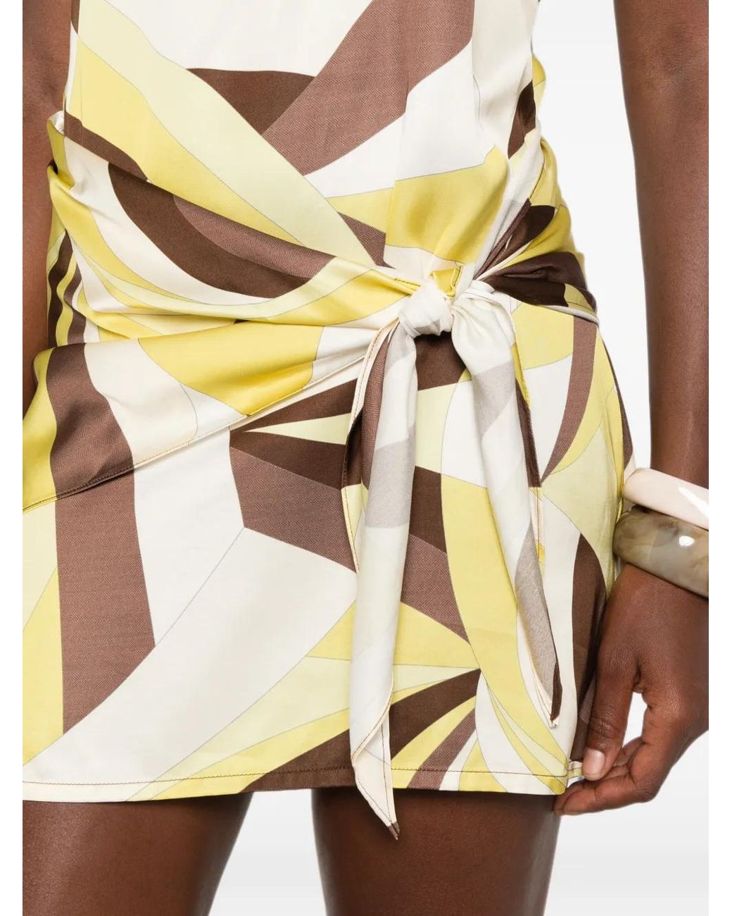 Faithfull The Brand Metallic Souline Mini Dress Mila Geometric Print