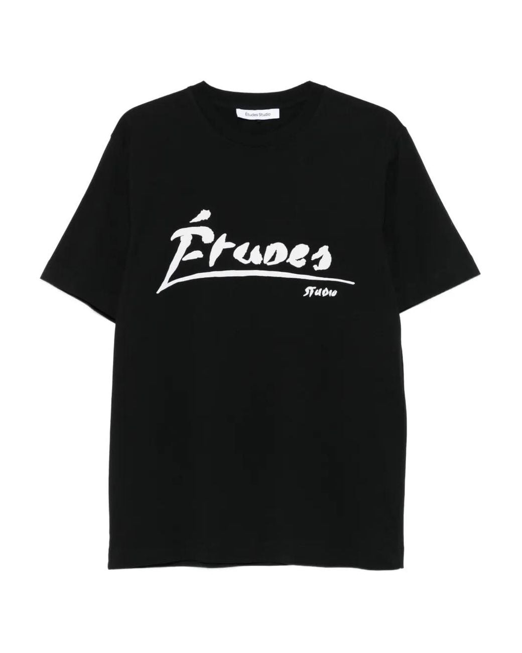 Etudes Studio Black Logo-Print Organic Cotton T-Shirt for men