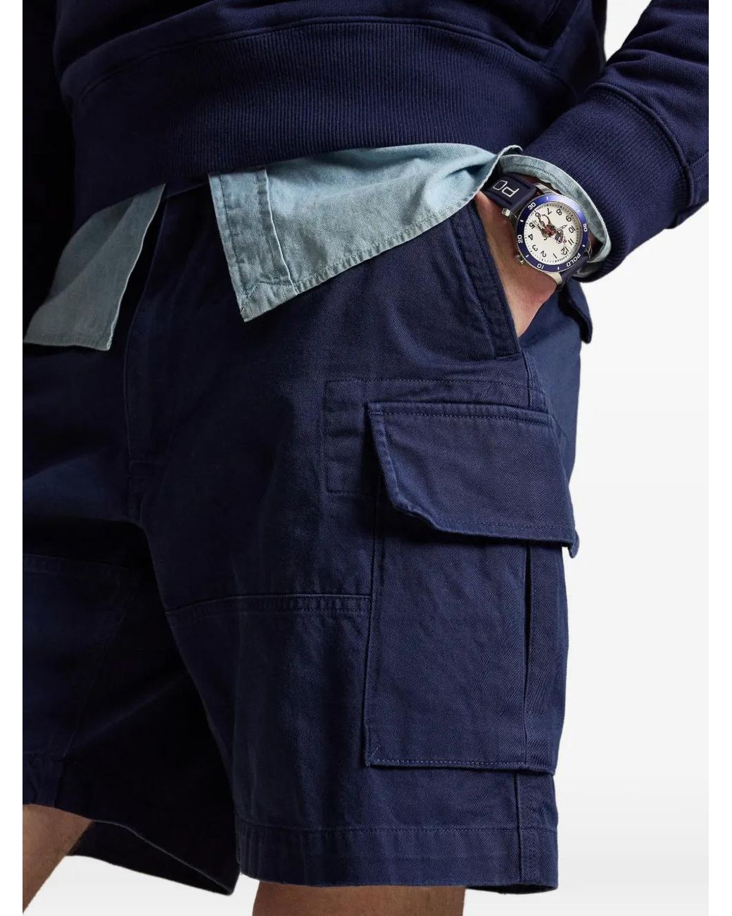 Polo Ralph Lauren Blue Cargo Bermuda Trousers for men