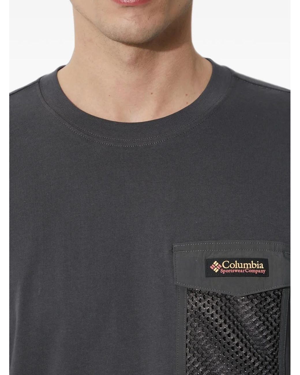 Columbia Gray Mesh-Pocket T-Shirt for men