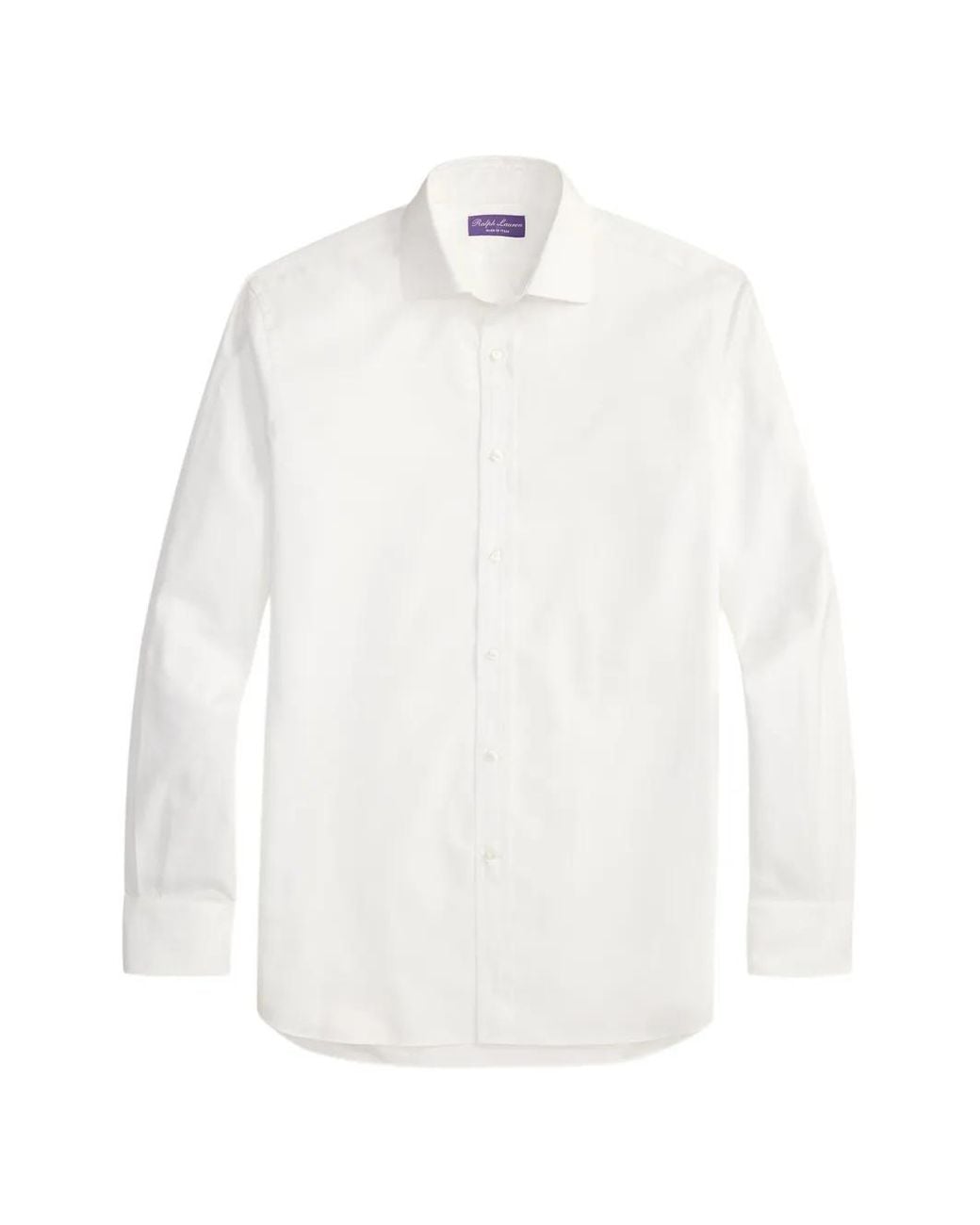 Ralph Lauren White Diamond-Textured Twil Shirt for men