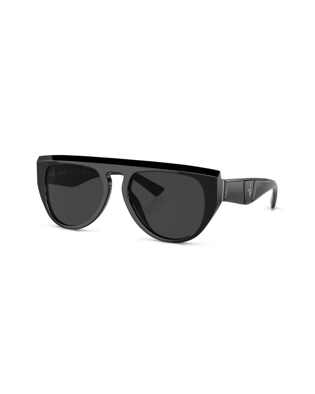 Ferrari Black Oval-Frame Sunglasses