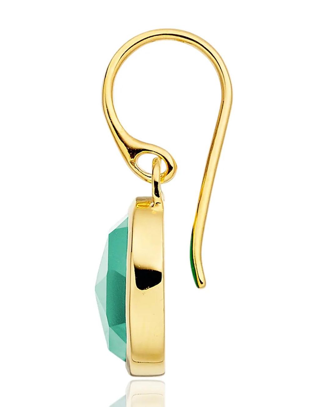 Monica Vinader Green Siren Wire Onyx Earrings