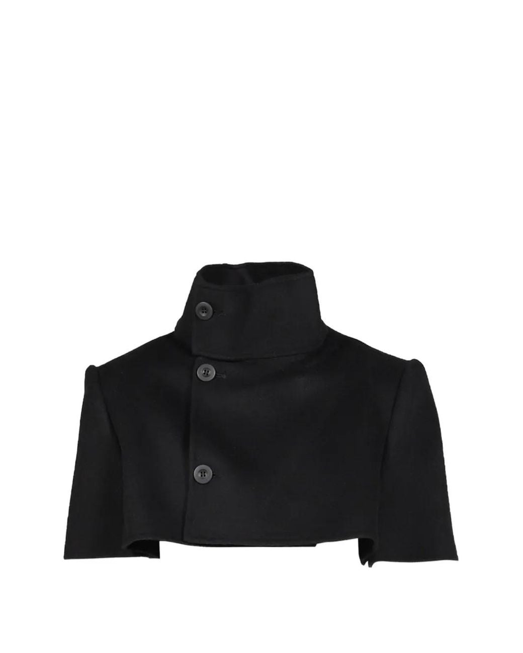 mukcyen Black Asymmetric High-Neck Jacket