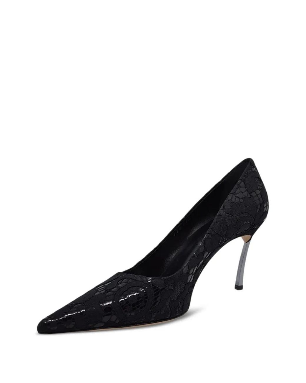 Casadei Blue Lace Pointed-Toe Pumps