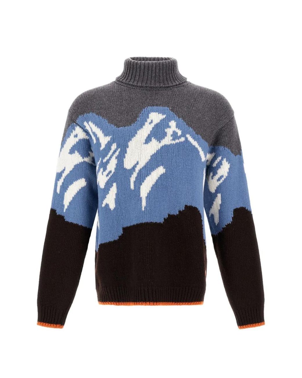Herno Blue Mountain Jacquard-Motif Sweater for men