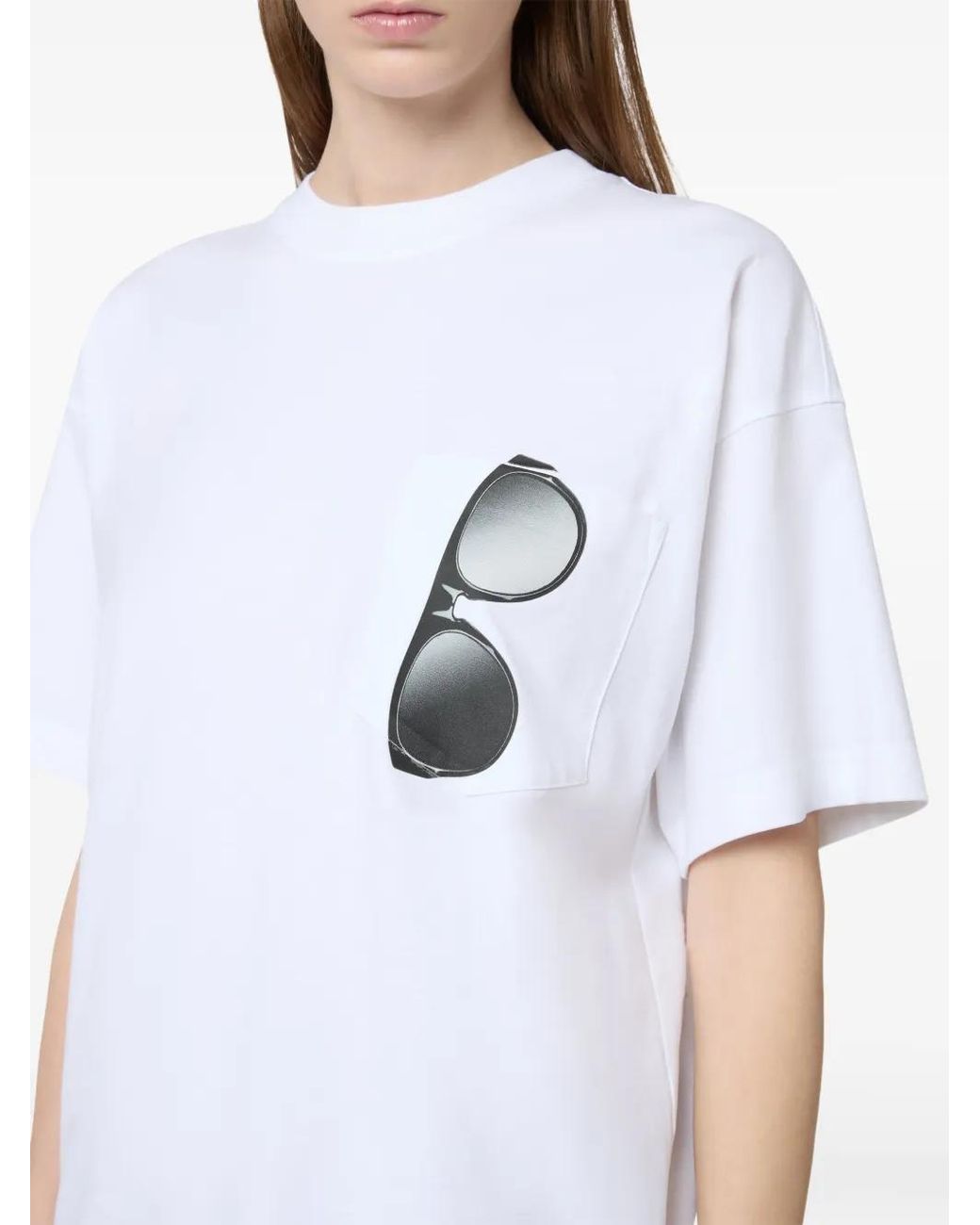 Moschino White Printed Organic Cotton Jersey T-Shirt
