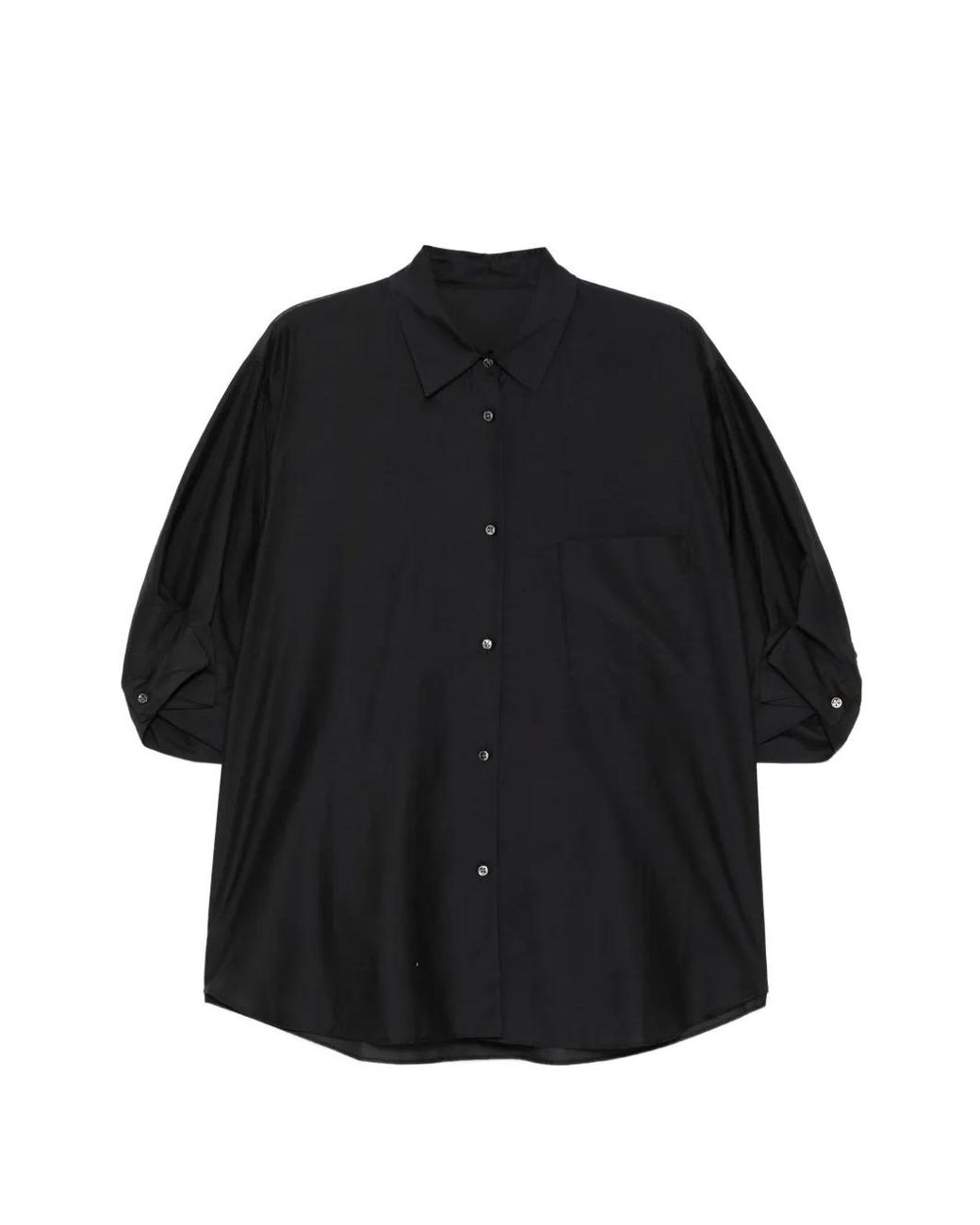 JNBY Black Versatile Drapey Pleated Shirt