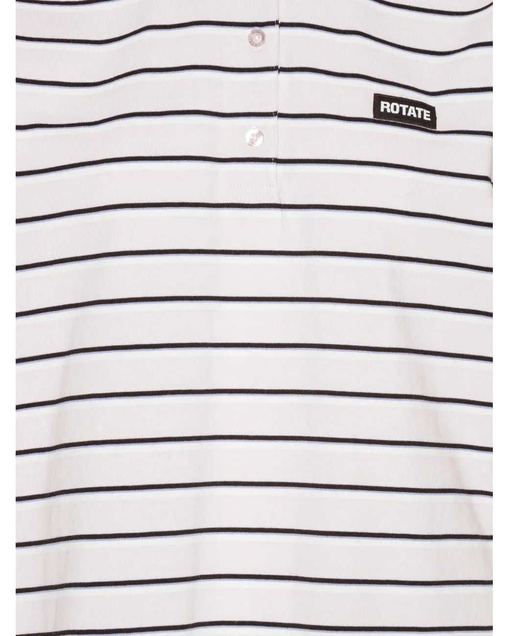 ROTATE BIRGER CHRISTENSEN White Oversize Striped Polo Shirt