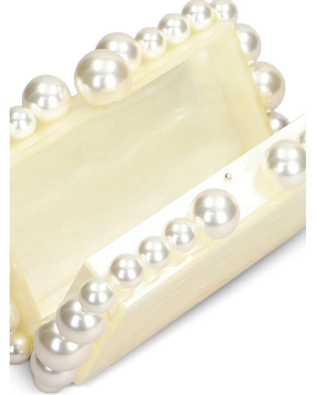 Cult Gaia Natural Eos Studded Clutch Bag