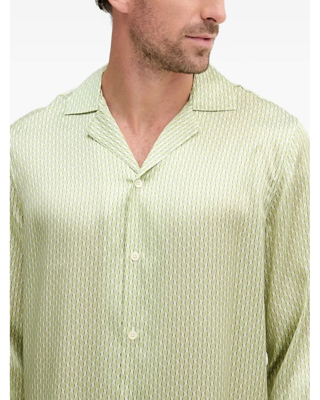 Frescobol Carioca Green Buttoned Pattern Shirt for men